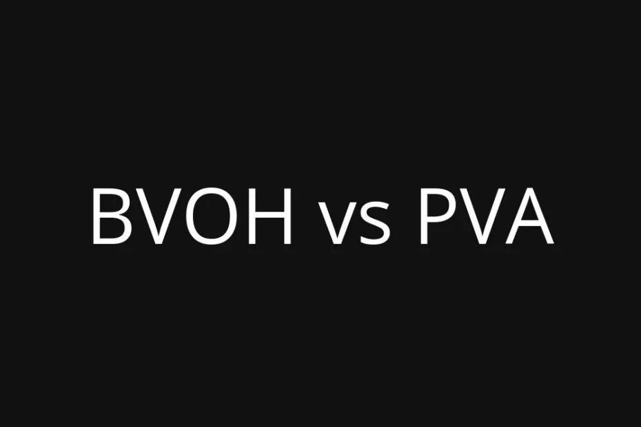 BVOH and PVA chemical formulas shown on a dark background.