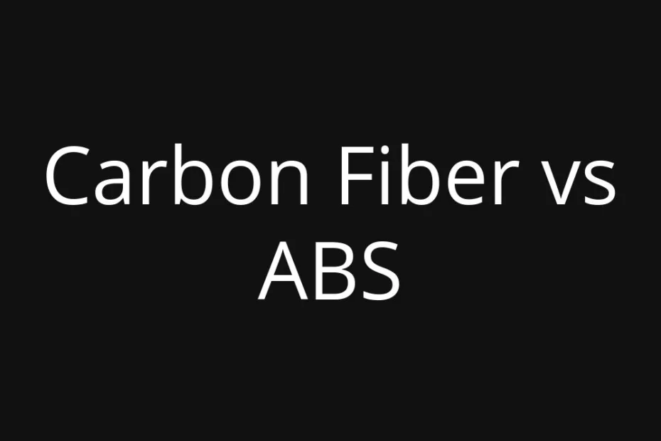 A comparison between carbon fiber and ABS, showing a close-up of a carbon fiber bike frame.
