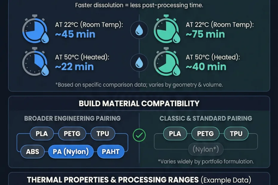 Bottle filled with BVOH and PVA solutions showcase their differences in viscosity and clarity.