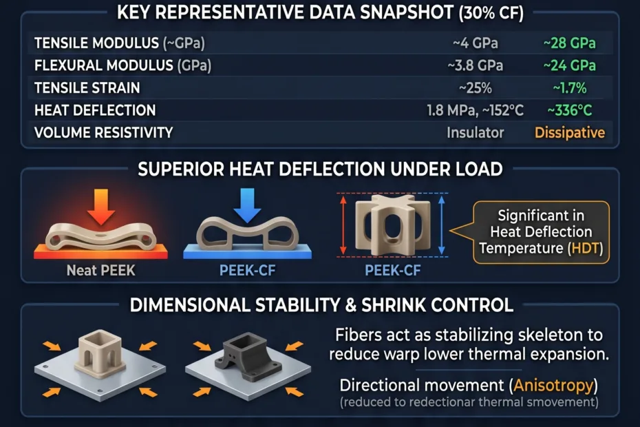 Comparison shows how carbon fiber enhances the strength and durability of PEEK filament for high-performance applications.