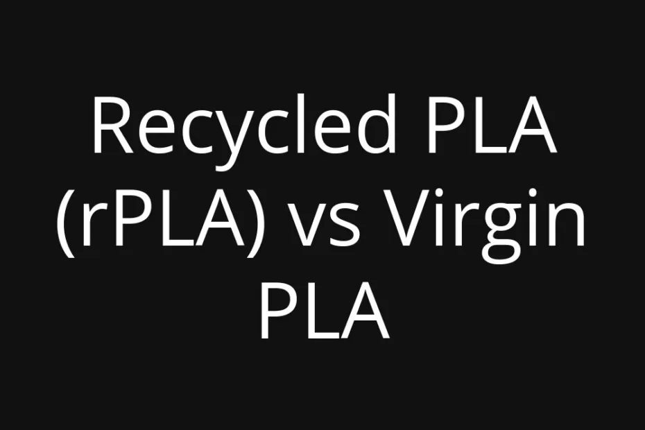 Recycled PLA spool next to a virgin PLA filament roll on a black background.